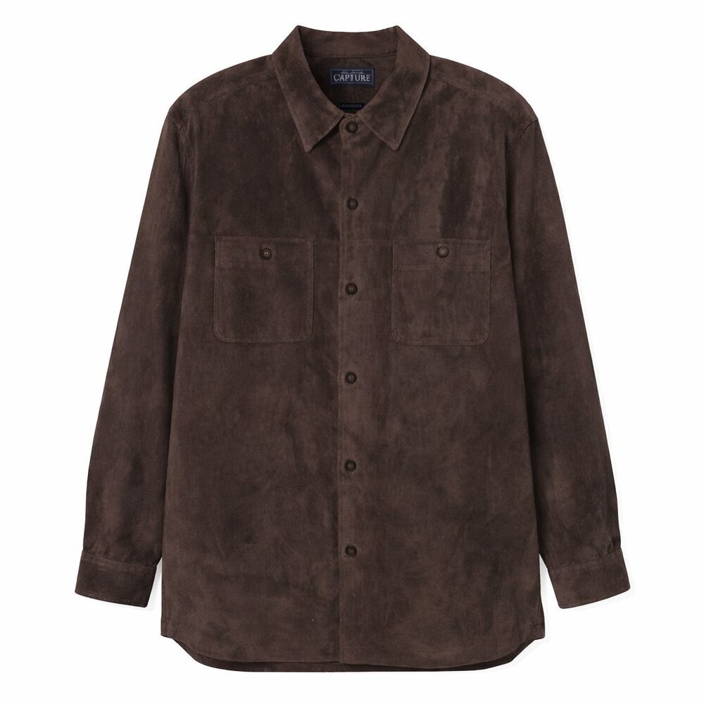 JOHN ASHFORD ADVENTURE Button Front Brown Suede Leather Lined Jacket Size XXL